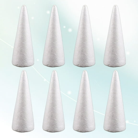 HOMOBABE 12-Pack White Polystyrene Foam Cones for Crafting, Projects, Home Decor, Floral Arrangements and Art Supplies