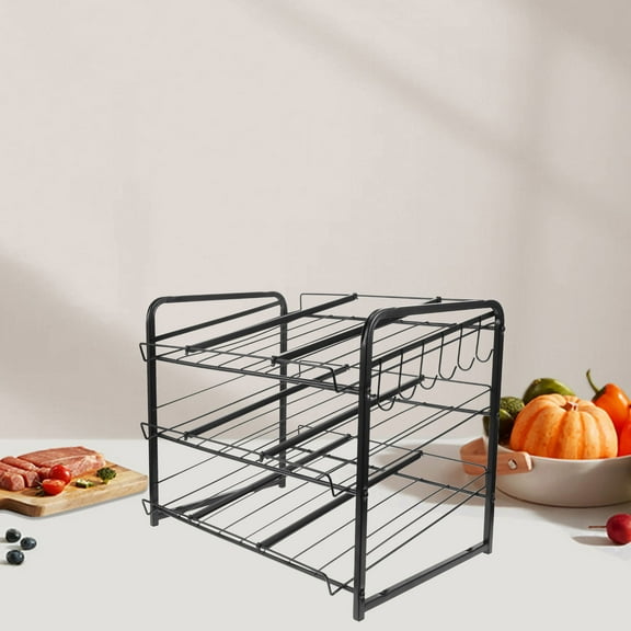 HOMOBABE 1-Pack Pantry Can Organizer Multi-Layer Design for Kitchen Cabinet and Countertop Space Saving Storage