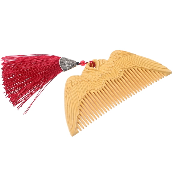 HOMOBABE 1Pcs Intricate Carvings Wood Comb for Women Any Occasion Anti Static and