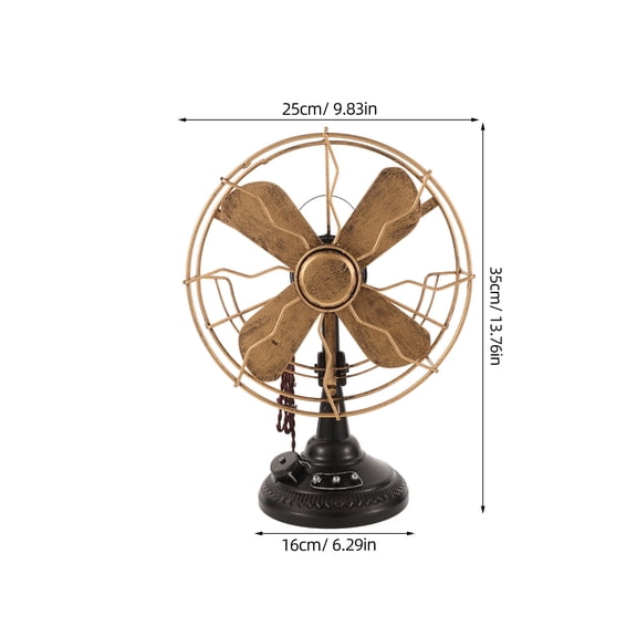 HOMOBABE Iron Fan 35x25x16in Antique Bronze Vintage Multi-Color Decor Fan Model