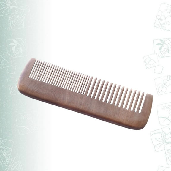 HOMOBABE 1Set Hair Comb Oval Light Brown 5.8x1.8x0.3in Peach Wood Anti-static Massage for Men and Women Home Use