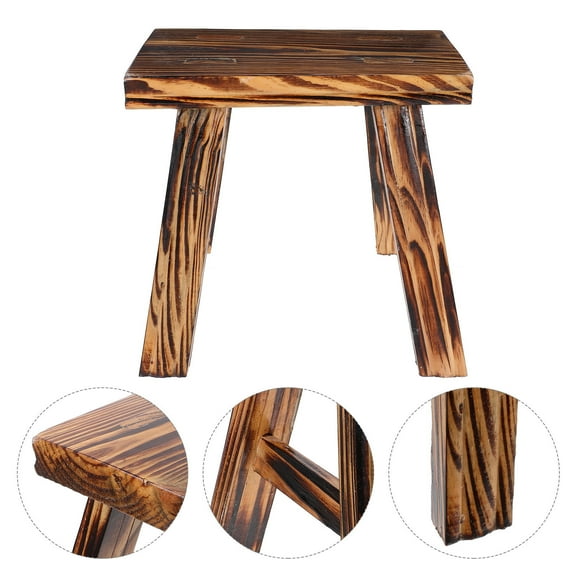 HOMOBABE 1Set Mini Chair Small Wooden Stool Square Shape for Home Furniture