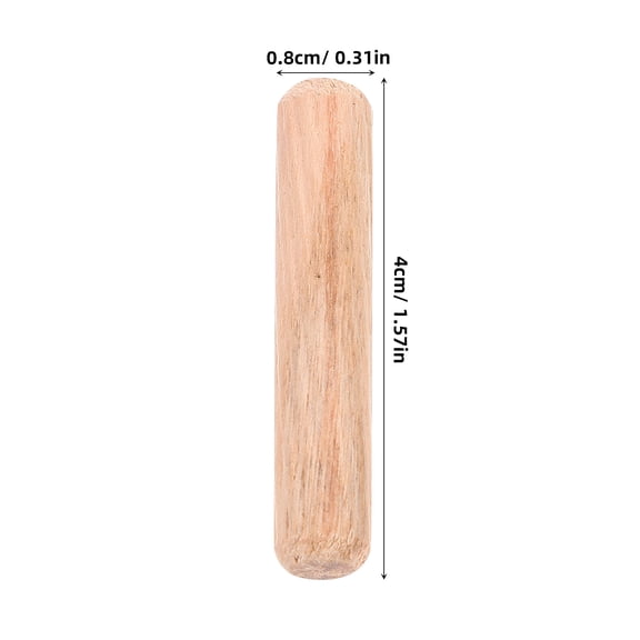 HOMOBABE 200Pcs Beige Wooden Pegs for Furniture Repair, Projects, Crafts, and Home Improvement 1.6x0.3x0.3in
