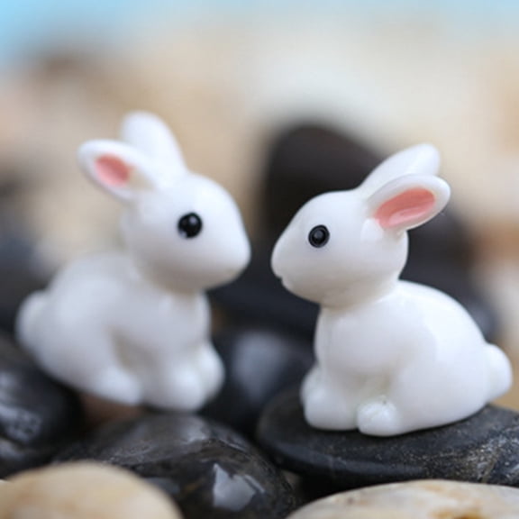 Homoyoyo Easter Garden Miniature Figurines Set of 20 White Synthetic Resin Spring Decorations