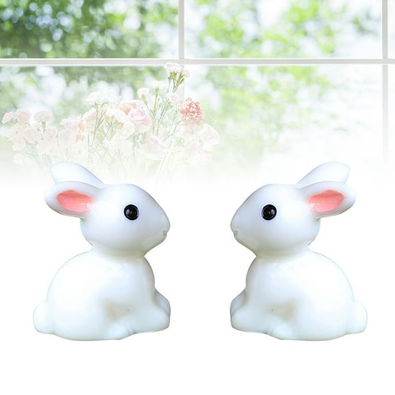Homoyoyo Easter Garden Miniature White Synthetic Resin Figurines 20 Pieces for Spring Decor