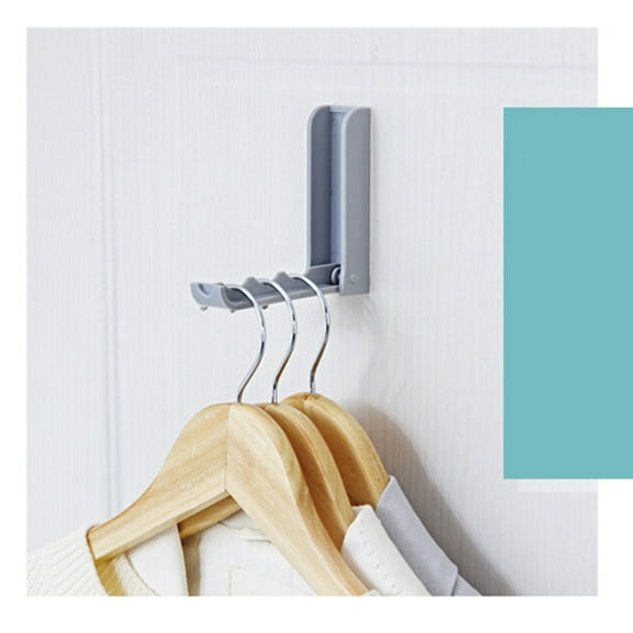 HOMOBABE 2-Pack Self Adhesive Foldable Hooks for Kitchen and Reading Room, Grey Plastic, Space Saving Organizer