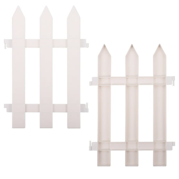 Homoyoyo White Plastic Patio Border 2 Pieces Garden Edging Decorative Fence for Yard Lawn