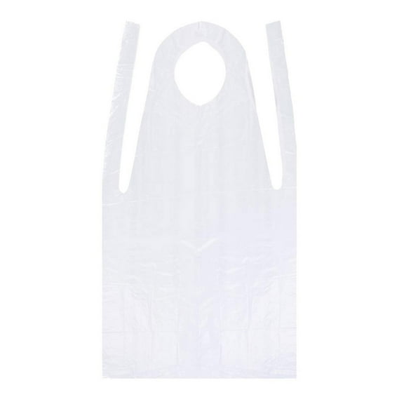 HOMOBABE 300Pcs White Plastic Aprons For Cooking And Painting 37X23In