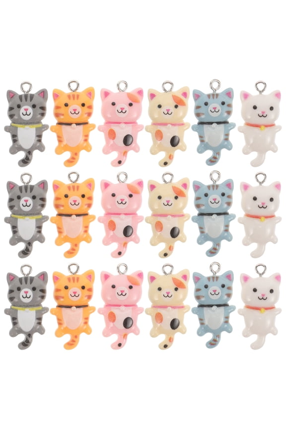30Pcs Kawaii Pendants Cat Charms for Jewelry Making Family Friends