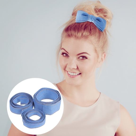 HOMOBABE 3Pcs Blue Denim Ribbon for DIY Enthusiasts and Hair Ornaments