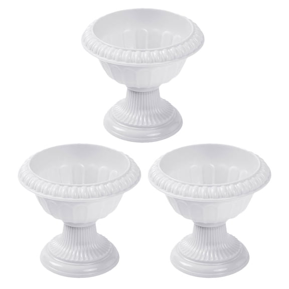 HOMOBABE Plastic Roman Flowerpot White 3Pcs European Style Planting
