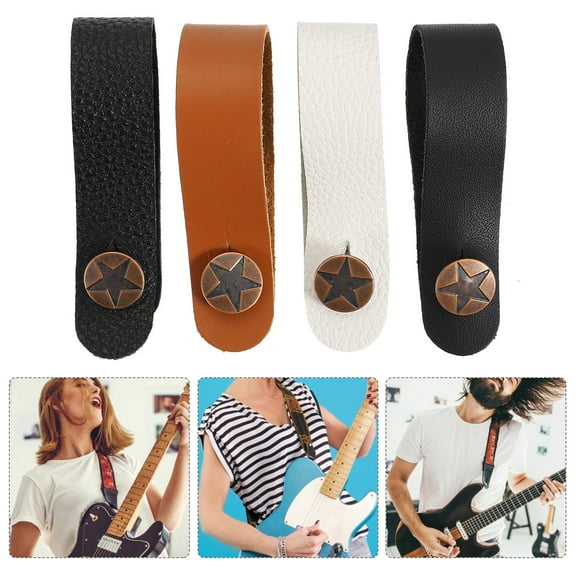 HOMOBABE 4Pcs Guitar Strap Hook Rectangular for Music Practice Assorted Color