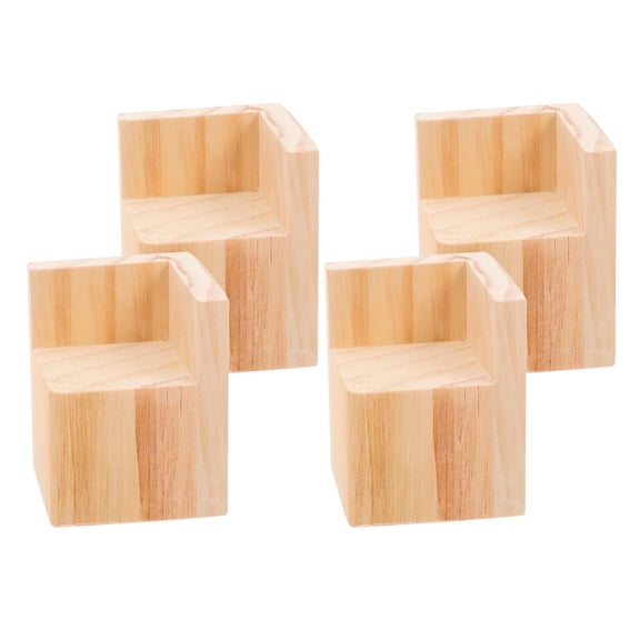 HOMOBABE 4-Pack Khaki Wood Table Leg Extenders 5cm for Enhanced Furniture Stability and Support