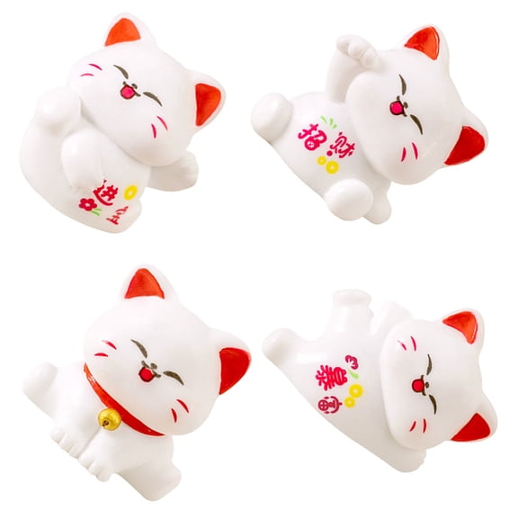 HOMOBABE Cat Mini Figure Desktop Decoration 4Pcs 1.02X1.02X1.02In