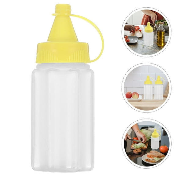 HOMOBABE 4Pcs Squeeze Bottles with Lids for Condiment Storage in Kitchen Accessories