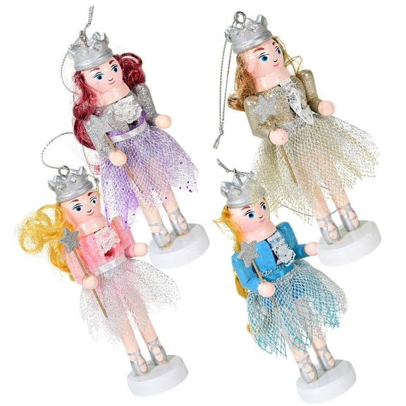 HOMOBABE 4Pcs Wood Nutcracker Pendant Traditional Nutcracker Hanging Ornament For Women Collectors Indoor Decor