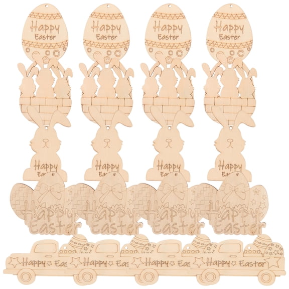 HOMOBABE 50Pcs Diy Wood Trees Unfinished Easter Cutouts for Party Organizers and Home Decor