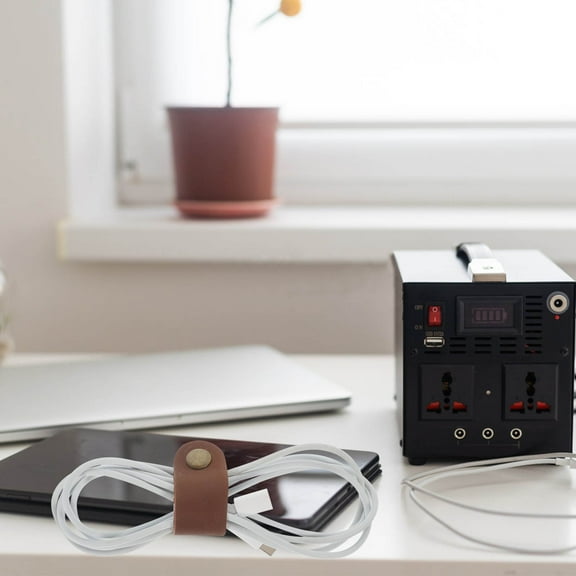 HOMOBABE 5Pcs Dark Brown Cord Wraps for Charging Cords Secure and Tangle Prevention