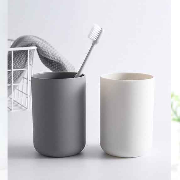 HOMOBABE 5Pcs Toothbrush Cup Grey Plastic Bathroom Accessories for Home Use