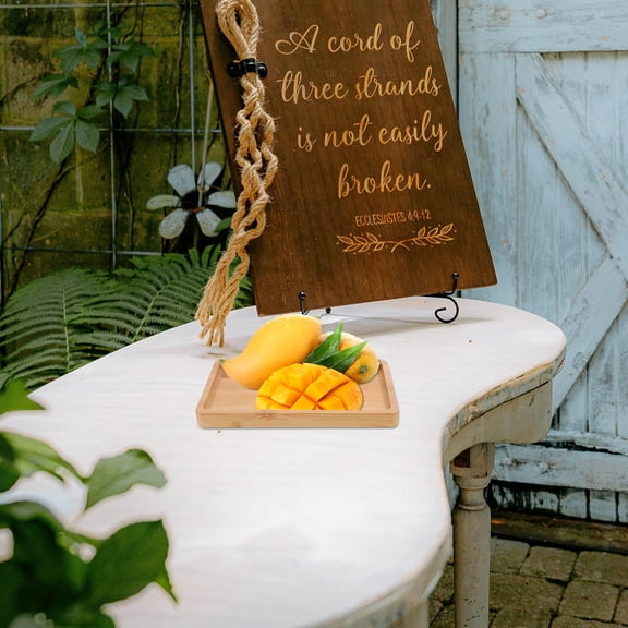 HOMOBABE 6Pcs Khaki Wood Trays for Serving Food Rectangular Elegant Minimalist for Party