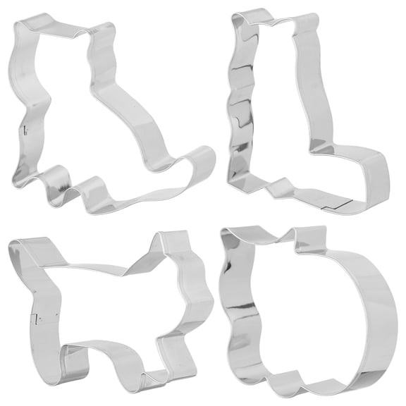 HOMOBABE 8-Piece Cat Shape Biscuit Cookie Molds Stainless Steel Baking Tools for Food Decoration and Christmas