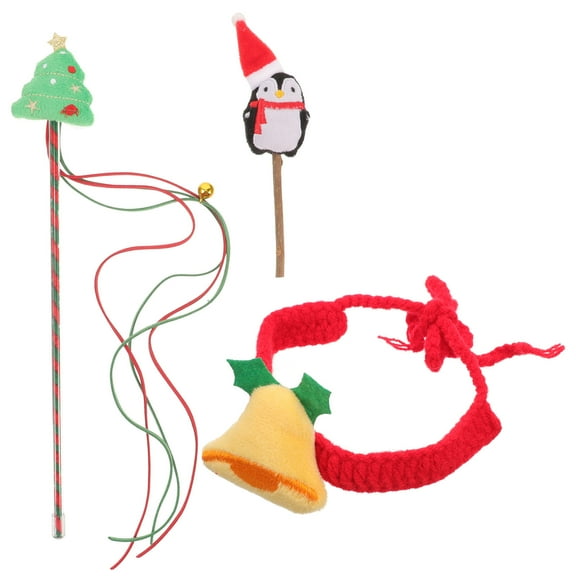 HOMOBABE Cat Toy Bundle 1Set Interactive Cat Toy Set Assorted Color Holiday Season Accessory for Pet Owners 20x2x0.8in