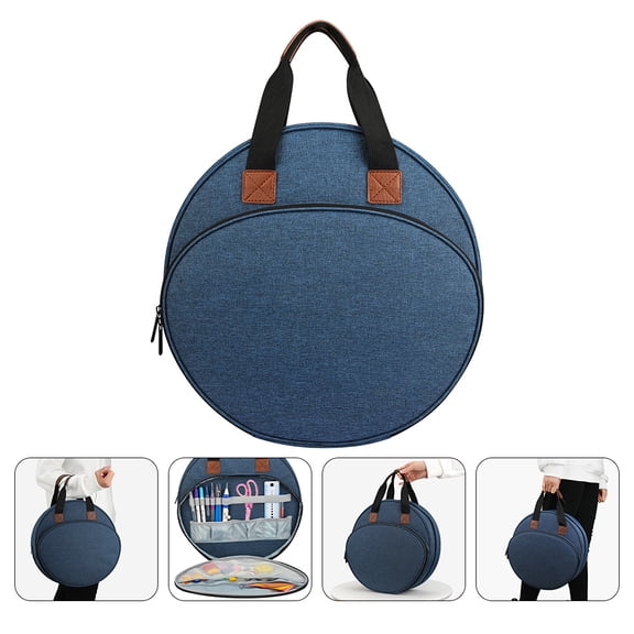 HOMOBABE Embroidery Carrying Bag 1Pcs Blue 32.00X30.00X6.00Cm For Diy Projects