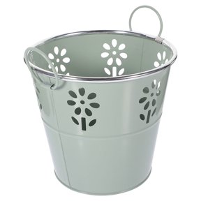 HOMOBABE Multifunctional Sky Blue Iron Bucket for Home Decor Storage and Succulent Planting