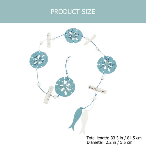 HOMOBABE Nautical Hanging Wall Ornament Coastal Room Decor Round Shell Shape 1 Pack 8.45 x 2.2 x 0.5 Inches