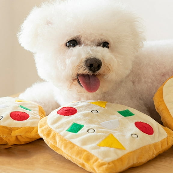 HOMOBABE Pizza Shaped Chewing Toy 1Pcs Durable Materials Molar Plaything for Dogs and Cats Teething Relief