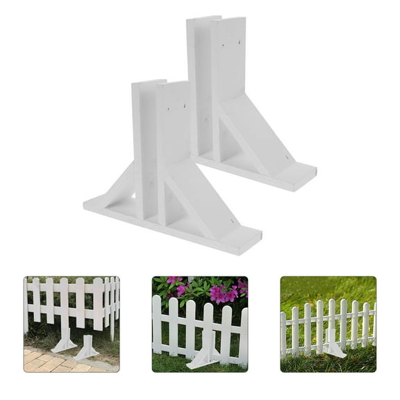 HOMOBABE Post Base Brackets 2Set in White for Garden and Outdoor Fencing by Homeowners
