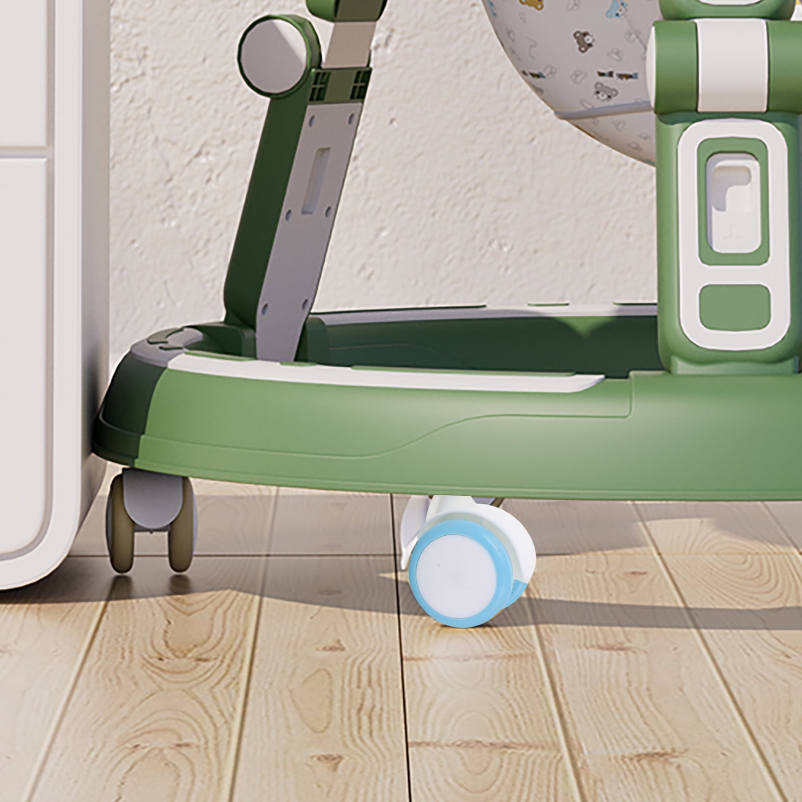 HOMOBABE Replacement Wheels 4Set for Baby Walker Sky-Blue Plastic Rubber Easy Installation Stable and Safe Movement