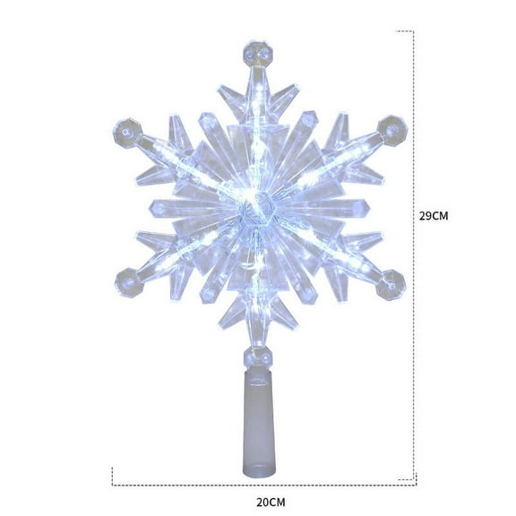 Homoyoyo Lightweight Christmas Tree Topper Lighted Snowflake Topper Plastic 1Pack White