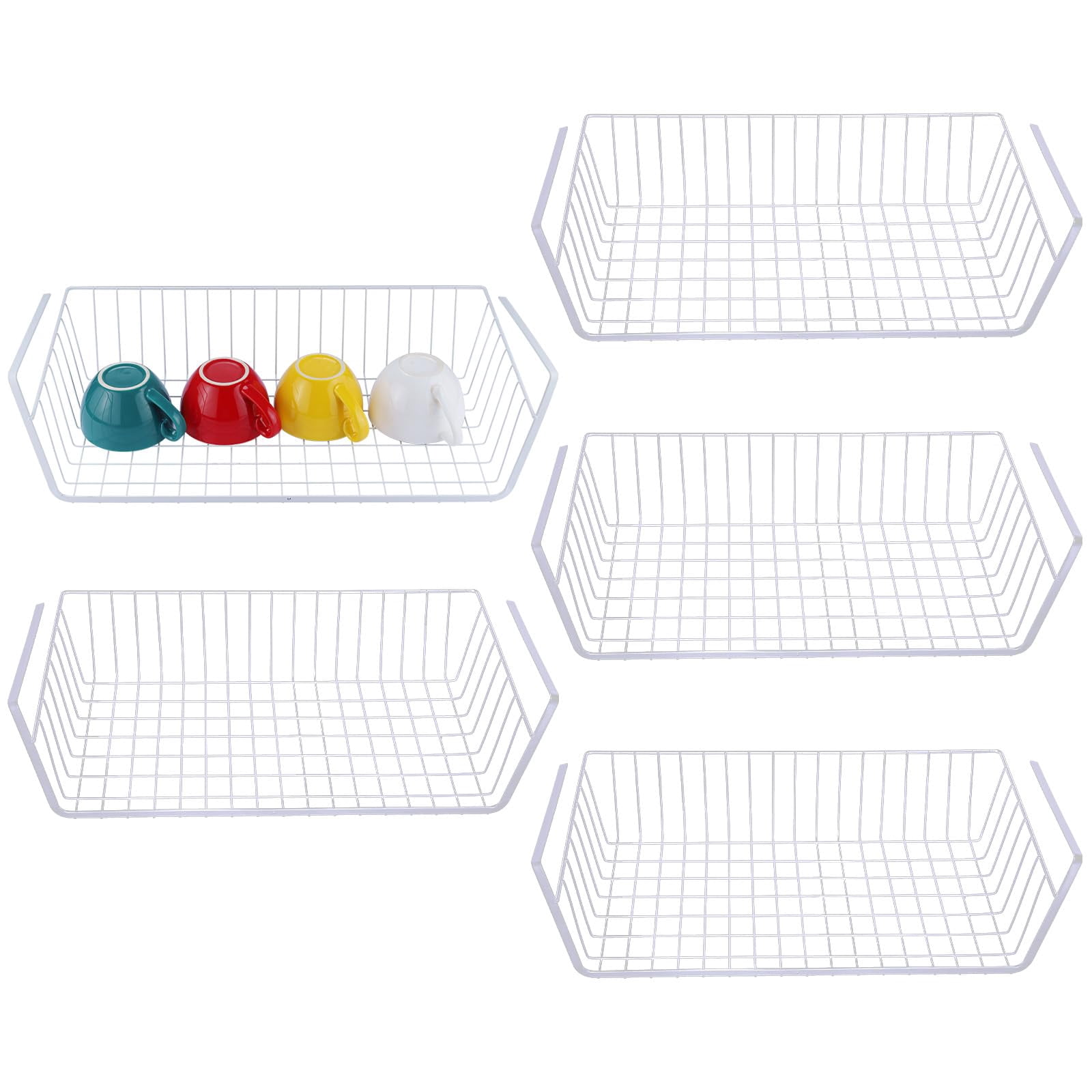 HOMOKUS 5 Pack Large Under Shelf Basket for Wire Basket Shelves,Under ...