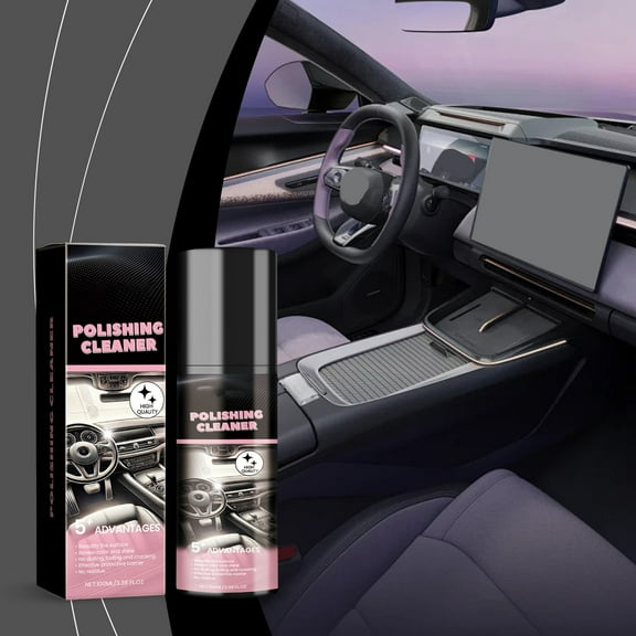 HOMONTH Car Interior Cleaner & Polish for Auto Detailing, Dashboard Leather Seat Stain Remover, Non-Toxic Surface-Safe Formula