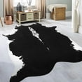 thumbnail image 1 of HOMORE Cowhide Rug, Cute Cow Print Rug for Living Room Faux Cow Hide Animal Print Carpet for Bedroom Office Table,4.6'x5.2',Black, 1 of 7