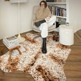 thumbnail image 1 of HOMORE Cowhide Rug, Cute Cow Print Rug for Living Room Faux Cow Hide Animal Print Carpet for Bedroom Office Table,5.2'x6.2',Yellow, 1 of 7