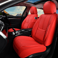 thumbnail image 1 of HOMOSTARRY Red Car Seat Cover Nappa Leather Front Seat, Waterproof Car Seat Protector Cover Airbag Compatible, Vehicles Cushion Universal Fit for Most Cars, Sedans, Pick-up Trucks, 1 of 6