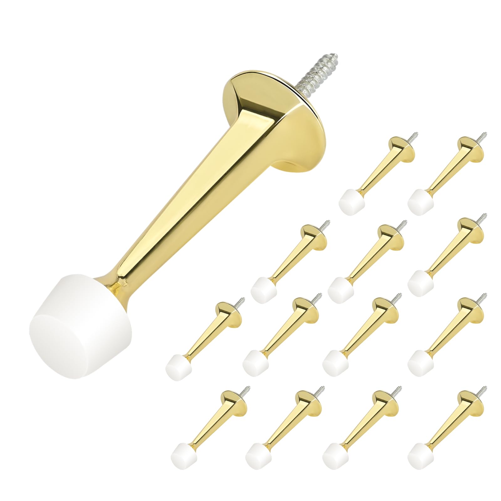 HOMOTEK 14 Pack Heavy Duty Solid Rigid Door Stop with Soft Rubber Tip