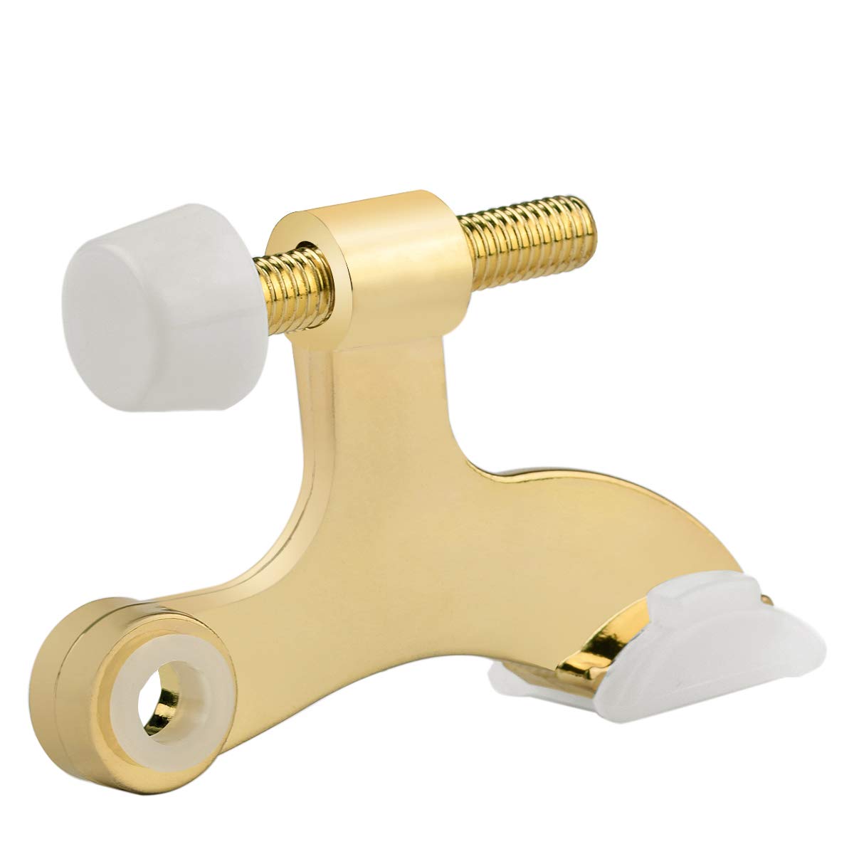 HOMOTEK 8 Pack Hinge Pin Bright Brass Door Stopper, Gold Door Stops