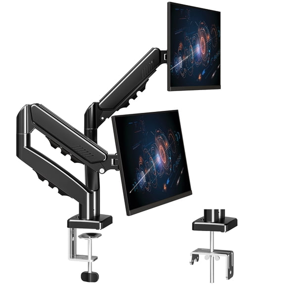 HOMOUNT Dual Monitor Mount Stand for 13-32 inch, Gas Spring Monitor Arm for 2 Monitor, Dual Monitor Desk Mount with Tilt, Swivel, Rotation,Each Arm Holds Max 19.8 lbs