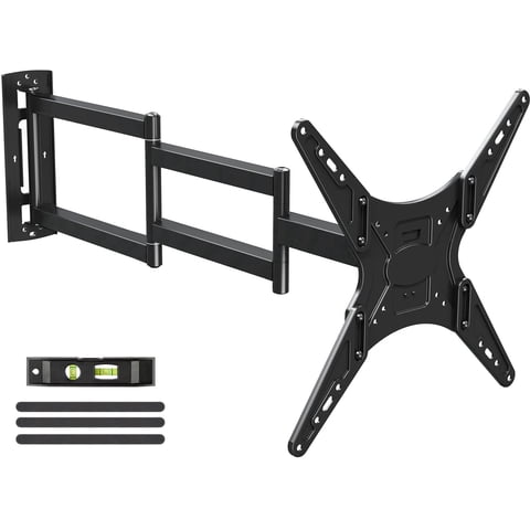 HOMOUNT Full Motion Long Arm TV Wall Mount for 26"-65"TVs, Corner TV Mount Bracket with 37.4" Extension Arm, Articulating Swivel Tilt Single Stud, Max 400x400mm, Holds up to 77 lbs