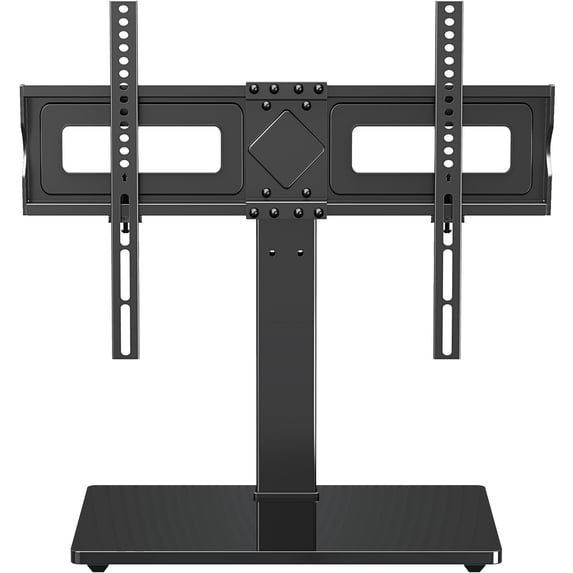 HOMOUNT Universal Table Top TV Stand for 37"-75" Flat Screen TVs, 9 Height Adjustable, Tilt, Swivel TV Base with Tempered Glass Base,TV Mount Hold up to 88lbs