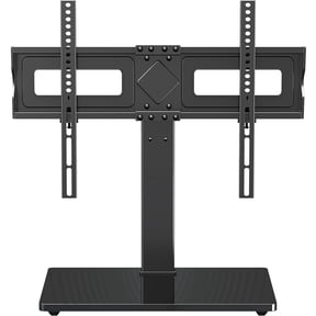 HOMOUNT Universal Table Top TV Stand for 37"-75" Flat Screen TVs, 9 Height Adjustable, Tilt, Swivel TV Base with Tempered Glass Base,TV Mount Hold up to 88lbs