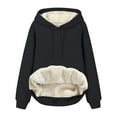 thumbnail image 1 of HOMOY Women's Fleece Hoodie Fluffy Sweatshirt Winter Warm Thickeren Sherpa Lined Hoodies Long Sleeve Fuzzy Jumpers with Hood Soft Comfy Pullover Hooded Sweatshirts Black L, 1 of 6