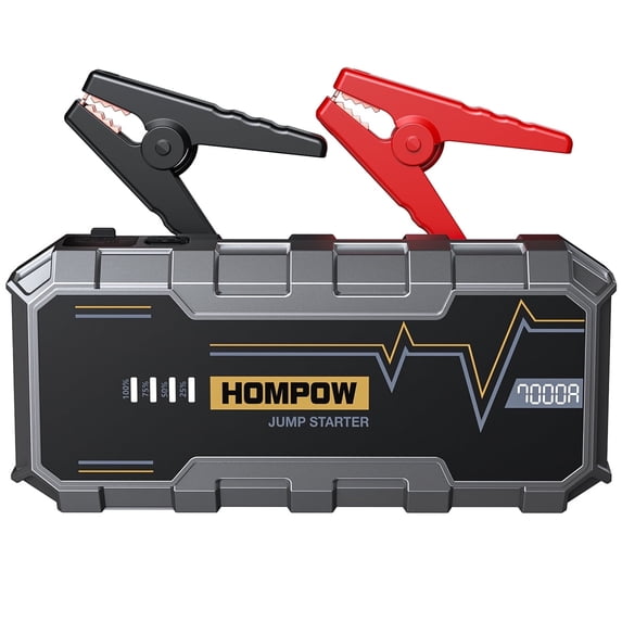 HOMPOW 7000A Jump Starter, 26000mAh Portable Car Battery Jump Starter for 10L Gas Engines & up to 12L Diesel, Battery Booster Power Pack, 12V Jump Box with LED Light, USB Quick Charge 3.0