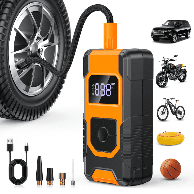 Portable Air Compressor, Electric Air Compressor Pump,Tire Inflator with Gauge,LED Light and Adaptors,Universal for Car, Truck, Bicycle, Basketballs and Other Inflatable Portable Air Compressor, Electric Air Compressor Pump,Tire Inflator with Gauge,LED Light and Adaptors,Universal for Car, Truck, Bicycle, Basketballs and Other Inflatable