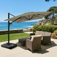 thumbnail image 1 of HOMPUS 9-12FT Cantilever Patio Umbrella 360°Rotation Rectangular Outdoor Umbrella, 1 of 7