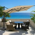 thumbnail image 1 of HOMPUS 9-12FT Cantilever Patio Umbrella 360°Rotation Rectangular Outdoor Umbrella, 1 of 7