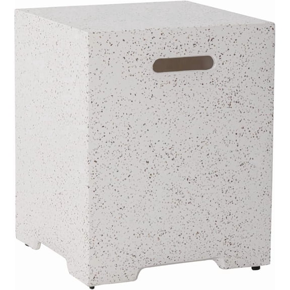 HOMPUS Propane Tank Cover Table 16 inch for Fire Table, 20lb Gallon Gas Tank Cover, Hideaway Concrete Grill Tank Table, MgO Tank Storage Box, Outdoor Side Table for Fire Pit, Patio, Terrazzo Colorful